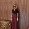 CALÇA JOSIANE CUPRO - VINHO