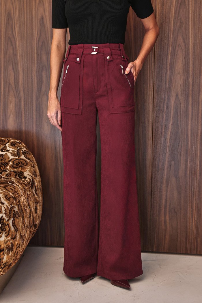 CALÇA JOSIANE CUPRO - VINHO