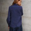 CAMISA LOS ANGELES PUNHO PREGAS - AZUL MARINHO