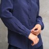 CAMISA LOS ANGELES PUNHO PREGAS - AZUL MARINHO