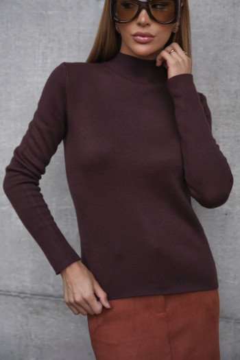 BLUSA BARILOCHE TRICÔ INTERNO FLUFFY - CAFÉ