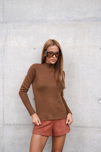 BLUSA BARILOCHE TRICÔ INTERNO FLUFFY - CHOCOLATE