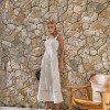 VESTIDO HORTÊNSIA MIDI RENDA BORDADA - NATURAL