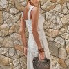 VESTIDO HORTÊNSIA MIDI RENDA BORDADA - NATURAL