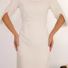 VESTIDO ÂNGELA MIDI TUBINHO MANGA 3/4 - OFF WHITE