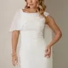 VESTIDO ZOE MIDI TUBINHO DETALHE OMBRO FAIXA - OFF WHITE