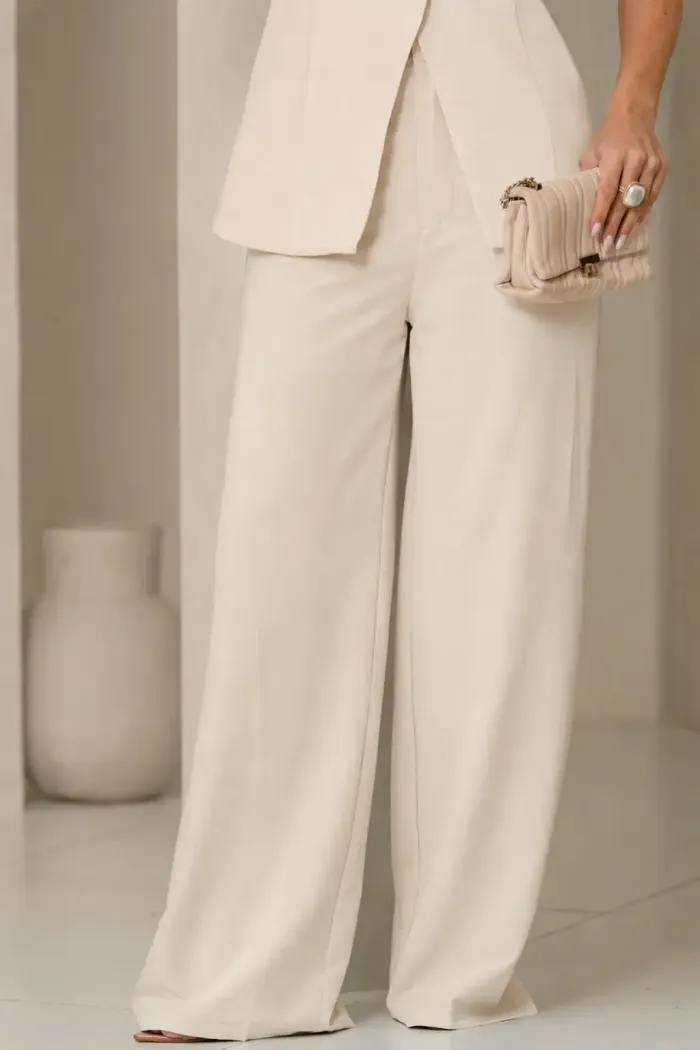 CONJUNTO TURIM PANTALONA E MAXI COLETE - BEGE