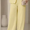 CONJUNTO TURIM PANTALONA E MAXI COLETE - AMARELO MANTEIGA