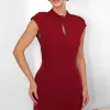 VESTIDO HELENA LONGO COM CAUDA E BABADOS COSTAS ABERTA - VINHO
