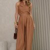 CONJUNTO ARÁBIA CALÇA ALADIM BLUSA CAVA AMERICANA - DOCE DE LEITE