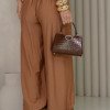 CONJUNTO ARÁBIA CALÇA ALADIM BLUSA CAVA AMERICANA - DOCE DE LEITE