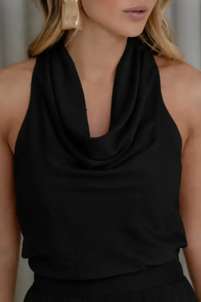 CONJUNTO ARÁBIA CALÇA ALADIM BLUSA CAVA AMERICANA - PRETO