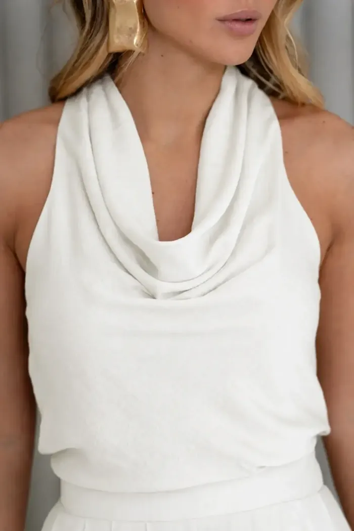 CONJUNTO ARÁBIA CALÇA ALADIM BLUSA CAVA AMERICANA - OFF WHITE