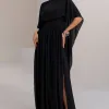 VESTIDO LONGO BETHY T.Q.C COM CAPA - PRETO