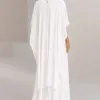 VESTIDO LONGO BETHY T.Q.C COM CAPA - OFF WHITE