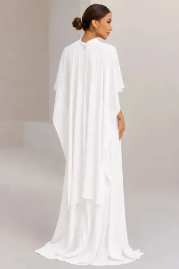 VESTIDO LONGO BETHY T.Q.C COM CAPA - OFF WHITE