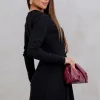 VESTIDO MIDI DAKOTA MANGA LONGA DECOTE QUADRADO - PRETO