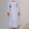 VESTIDO MIDI DAKOTA MANGA LONGA DECOTE QUADRADO - OFF WHITE