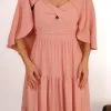 VESTIDO LONGO GEORGINA FESTA FLUIDO BUSTO DRAPEADO COM CAPA - ROSÉ