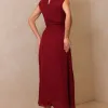 VESTIDO MIDI IRACI COM CINTO - VINHO