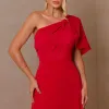 VESTIDO JAMILE LONGO UM OMBRO - VERMELHO