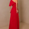 VESTIDO JAMILE LONGO UM OMBRO - VERMELHO