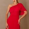 VESTIDO JAMILE LONGO UM OMBRO - VERMELHO