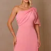 VESTIDO JAMILE LONGO UM OMBRO - ROSÉ