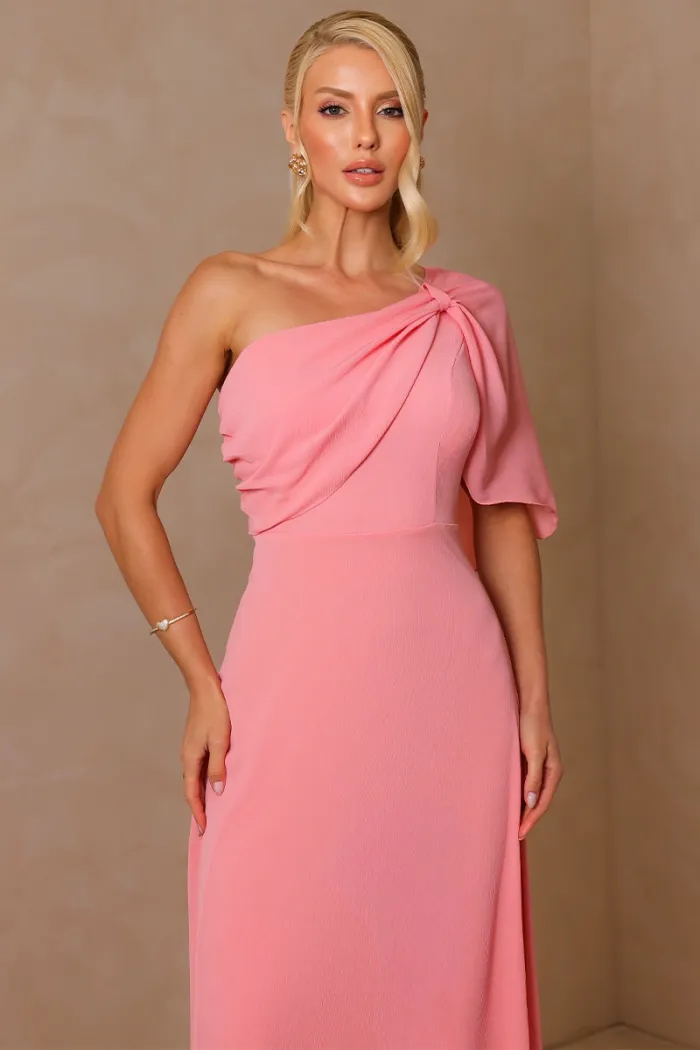 VESTIDO JAMILE LONGO UM OMBRO - ROSÉ
