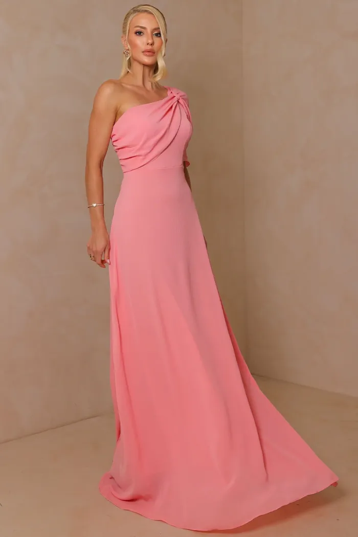 VESTIDO JAMILE LONGO UM OMBRO - ROSÉ