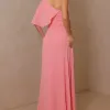 VESTIDO JAMILE LONGO UM OMBRO - ROSÉ