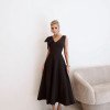 VESTIDO MONIQUE MIDI ALFAIATARIA - PRETO
