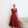 VESTIDO MONIQUE MIDI ALFAIATARIA - MARSALA