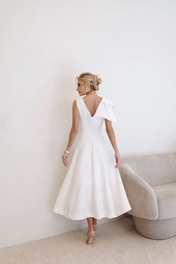 VESTIDO MONIQUE MIDI ALFAIATARIA - OFF WHITE