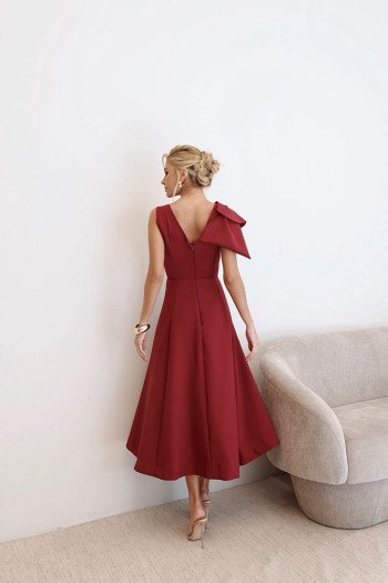 VESTIDO MONIQUE MIDI ALFAIATARIA - MARSALA