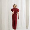 VESTIDO VALENTINA LONGUETE MANGA DRAPEADA - MARSALA