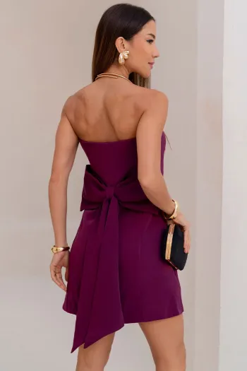 VESTIDO YASMIN T.Q.C ZIPER LAÇO - VINHO