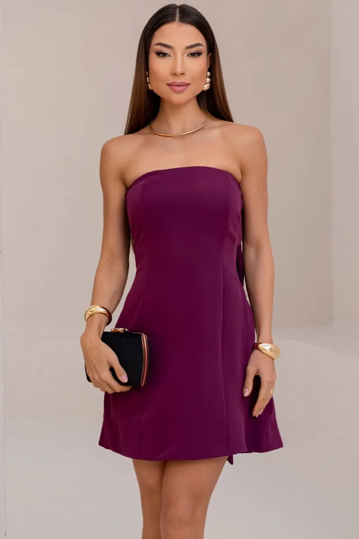VESTIDO YASMIN T.Q.C ZIPER LAÇO - VINHO