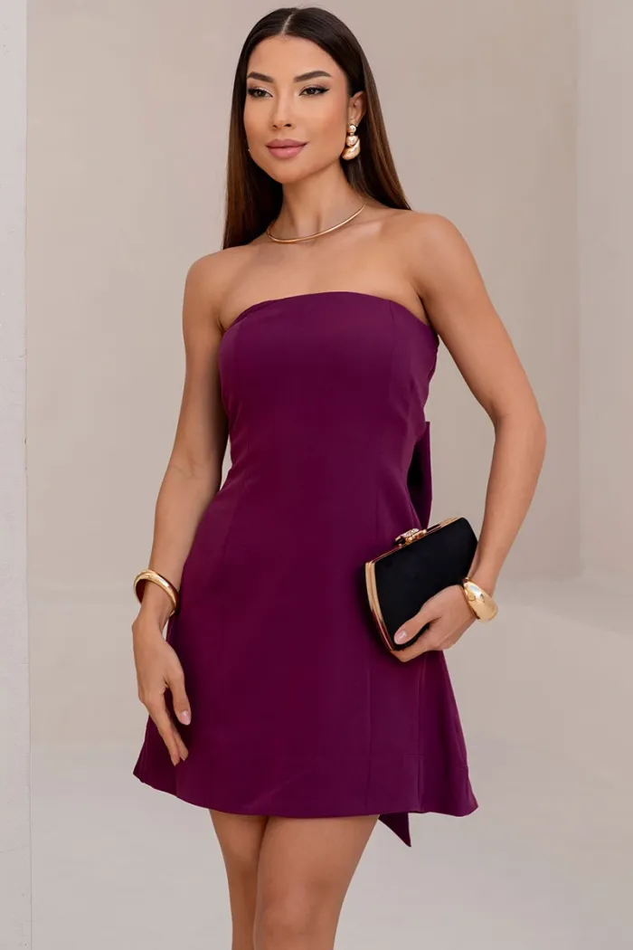 VESTIDO YASMIN T.Q.C ZIPER LAÇO - VINHO