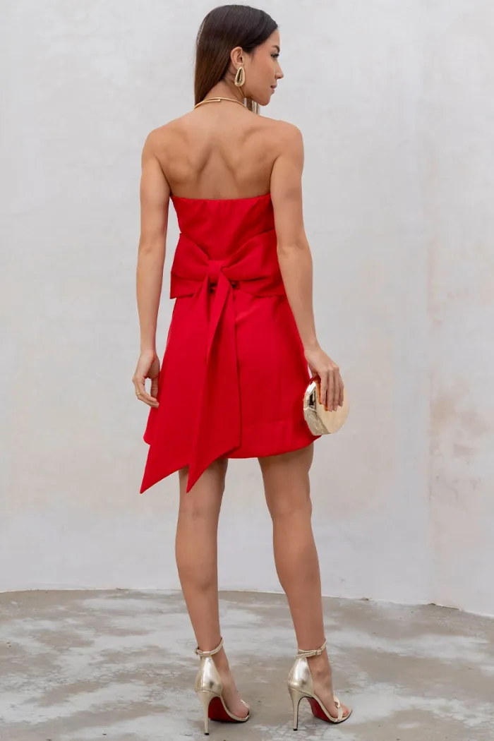 VESTIDO YASMIN T.Q.C ZIPER LAÇO - VERMELHO