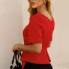BLUSA ALEXIA PEPLUM - VERMELHO