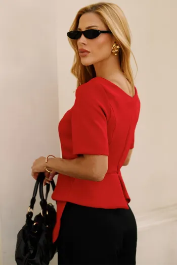 BLUSA ALEXIA PEPLUM - VERMELHO