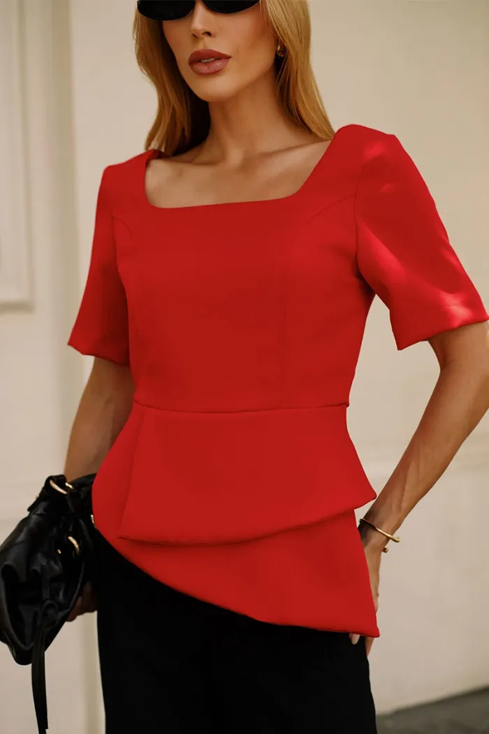 BLUSA ALEXIA PEPLUM - VERMELHO