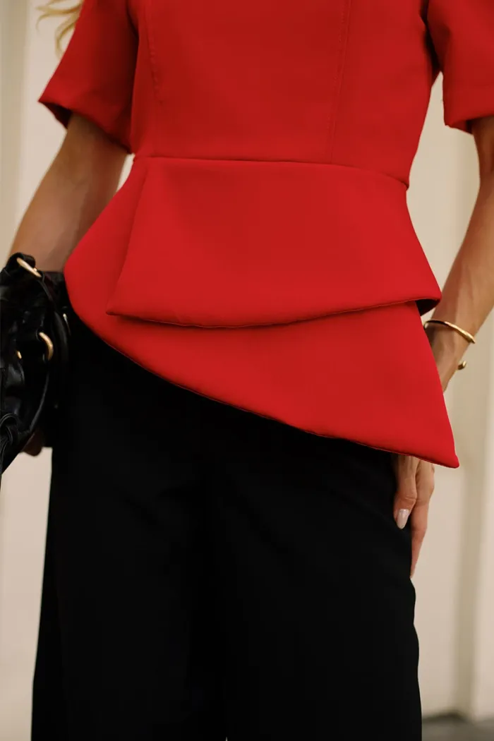 BLUSA ALEXIA PEPLUM - VERMELHO