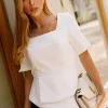 BLUSA ALEXIA PEPLUM - OFF WHITE