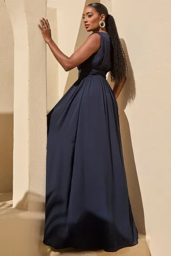 VESTIDO ESMERALDA LONGO FESTA - AZUL MARINHO