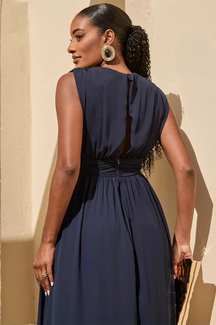 VESTIDO ESMERALDA LONGO FESTA - AZUL MARINHO