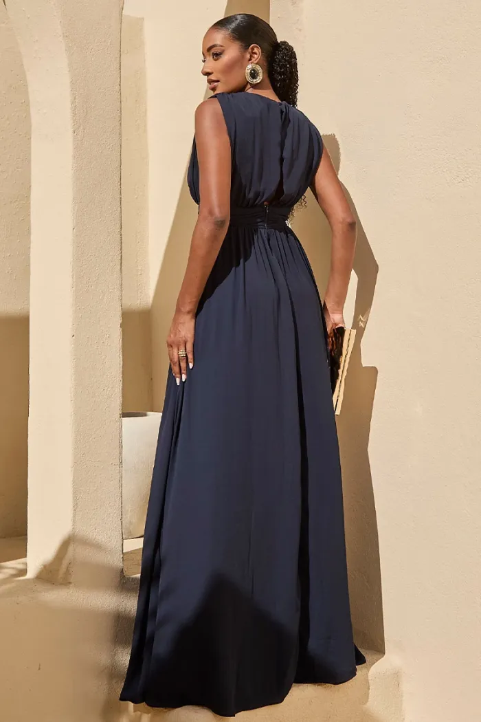 VESTIDO ESMERALDA LONGO FESTA - AZUL MARINHO