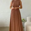 VESTIDO ESMERALDA LONGO FESTA - MARROM