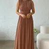 VESTIDO ESMERALDA LONGO FESTA - MARROM